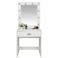 thumbnail image 1 of White Vanity Set With Mirror, Bedroom Dressing Make Up Table W/10 LED Lighted Bulbs, 1 of 4