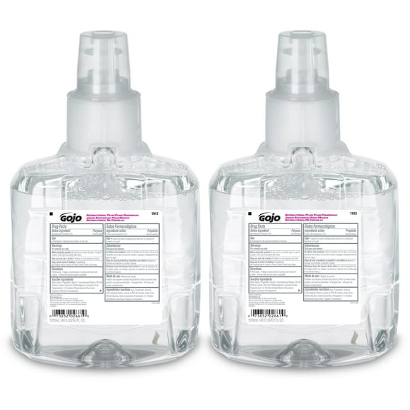 GOJO Antibacterial Foam Handwash, Plum Fragrance, 1200 mL Foam Hand Soap Refill LTX-12 Touch-Free Dispenser (Pack of 2) - 1912-02