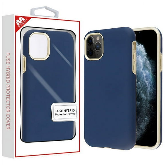 Apple iPhone 11 PRO Phone Case Slim Hybrid Armor Shockproof Impact [Shock Absorption] Rubber Dual Layer Rugged Protective Hard PC Bumper Frame & Soft TPU BLUE GOLD Cover for Apple iPhone 11 Pro