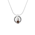 thumbnail image 2 of Delight Jewelry Silvertone 3-D Brown & AB Crystal Owl Silvertone Grandmother Ring Charm Necklace, 18", 2 of 4