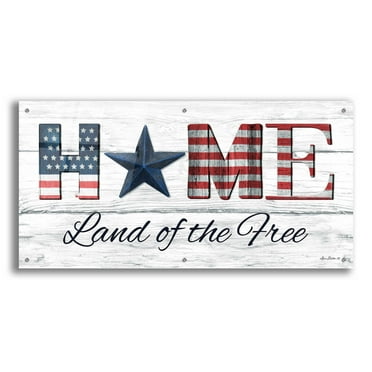 Epic Art 'Home - Land of the Free' by Lori Deiter Acrylic Glass Wall Art, 48"x24"