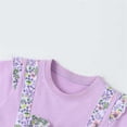 thumbnail image 6 of Mifsaly Little Girl Dresses Crewneck Flutter Sleeve Summer Dress Floral Print Patchwork Flowy Everyday Wear Sweet Sundress, 6 of 8