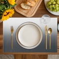thumbnail image 2 of Grey Ombre Placemats for Dinning Table Set of 4, Gray White Gradient Modern Abstract Art Burlap Kitchen Place Mats Waterproof Cloth Table Mats, Indoor Outdoor Placemats Easy Clean Dinner Decor, 2 of 8