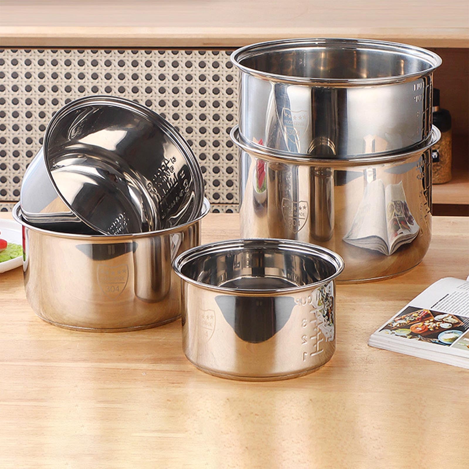 VALSEEL Stainless Steel Inner Pot for Multifunctional Rice Cookers. A Replacement Option That Swaps Out Your Old Pot Kitchen and Home on Clearance