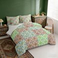 thumbnail image 3 of Erosebridal Green Blue Orange Mandala Bedding Comforter Set, Bohemia Style Patchwork Queen Bedding Sets, Gray Reversible 7pcs, 3 of 6