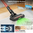 thumbnail image 5 of Maircle Cordless Stick Vacuum, Power Suction, Headlight Motorized Brush, Lightweight for Hard Floor, Carpet Pet Hair, Red, 5 of 7