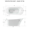 thumbnail image 5 of 59" Acrylic Freestanding Soaking Bathtub, White Modern Standalone Tub with Brushed Nickel Drain, Minimalist Linear Overflow Design, cUPC Certified for Residential Bathrooms, 5 of 9