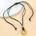 thumbnail image 3 of SIEYIO Simple Irregular Circle Pendant Necklace Choker Fashion Collar Necklace Adjustable Drawstring Neckband Fashion Jewelry, 3 of 14