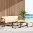 thumbnail image 1 of Costway 6 PCS Acacia Wood Patio Furniture Set Outdoor Sectional Conversation Sofa Set Beige, 1 of 9