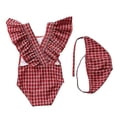 thumbnail image 1 of 2-8y Girls Swimwear One Piece Children's Swimsuit With Hat R, 1 of 5