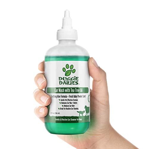 Doggie Dailies Pet Ear Cleaner Tea Tree Oil Witch Hazel And Soothing Aloe Vet Formulated Ear Cleaner For Dogs Gently Removes Wax And Debris Reduces Odor And Maintains Ear Cleanliness Walmart Com