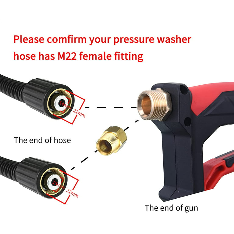 Selkie Foam Cannon Gun Kit, Foam Cannon Blaster with 1/4 Inch Quick  Connector with 5pcs Pressure Washer Nozzle Tip,M22-14 mm and 3/8 Quick  Inlet