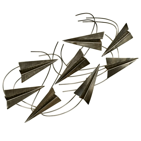 Taking Flight Metal Wall Sculpture Antique Nickel Finish 46"W x 4.5"D x 24"H