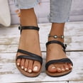thumbnail image 6 of IEMIEMIEM Women's 2026 Summer Strappy Flat Sandals Fashion Adjustable Casual Fisherman Sandal with Open Toe Slingback Gladiator Sandals Black 5.5 Wide, 6 of 8