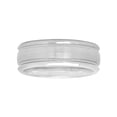 thumbnail image 3 of Mens Cobalt Grooved Brushed Finish Wedding Band â Mens Ring, 3 of 4