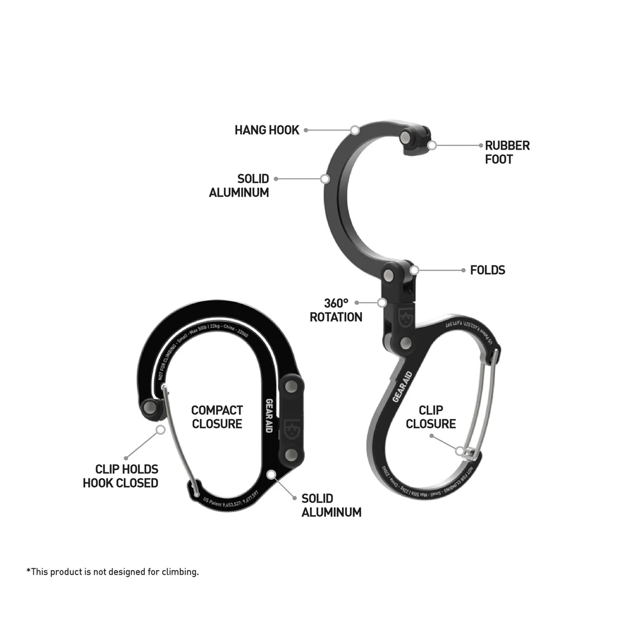 Gear Aid Heroclip Small Hybrid Camping Gear Clip - Forest Green