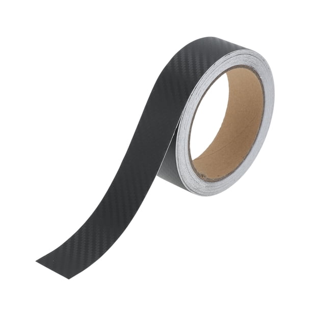 Cinta de franjas Unique Bargains 30mmx10m Patrón de fibra de carbono Calcomanías de franjas para coches, motocicletas y barcos, calcomanías DIY negras 1 pieza