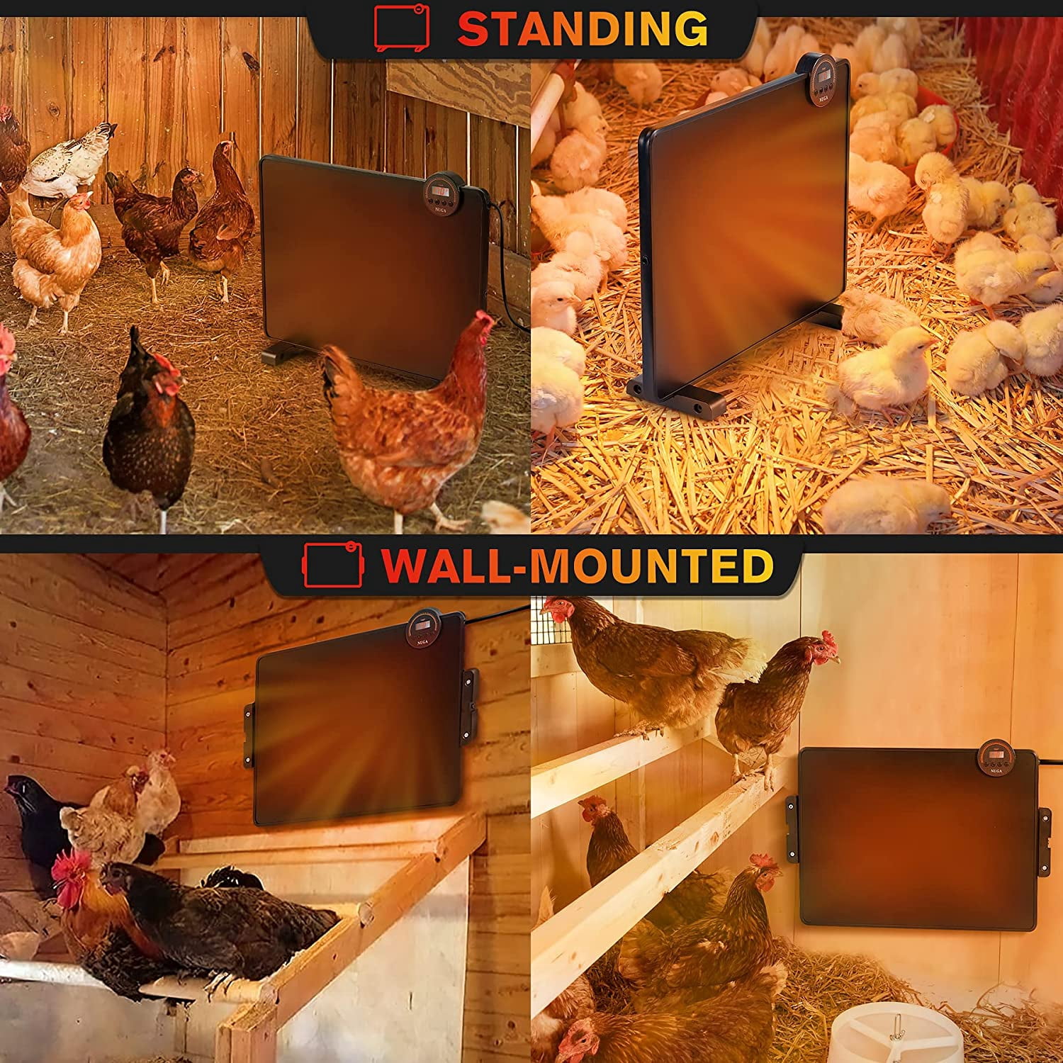 Chicken Coop Heater-Support Two-Side Heating 150 Watts Chicken Coop  Accessories, Radiant Heat Conduction Chicken Heaters Remote Control, Safer  Than Brooder Lamps, for Chick Kitten Puppy Pets - Walmart.com