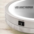 thumbnail image 5 of OVENTE Wall Mounted Lighted Makeup Mirror, 9" Double Sided 1X/10X Magnifying Vanity Mirror for Bathroom with LED Lights, Cordless, 360° Rotation and 13" Extendable Arm, Nickel Brushed MFW85BR1X10X, 5 of 12