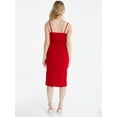thumbnail image 3 of QUIZ - Women's Red Square Neck Midi Dress, 3 of 4