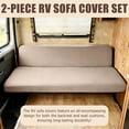 thumbnail image 3 of RV Couch Covers for Sofa Bed,2 Piece Washable Backrest & Seat Armless Sofa Couch Covers Stretch Furniture Protector with Elastic Bottom for Jackknife Sleeper Sofas (Khaki), 3 of 7