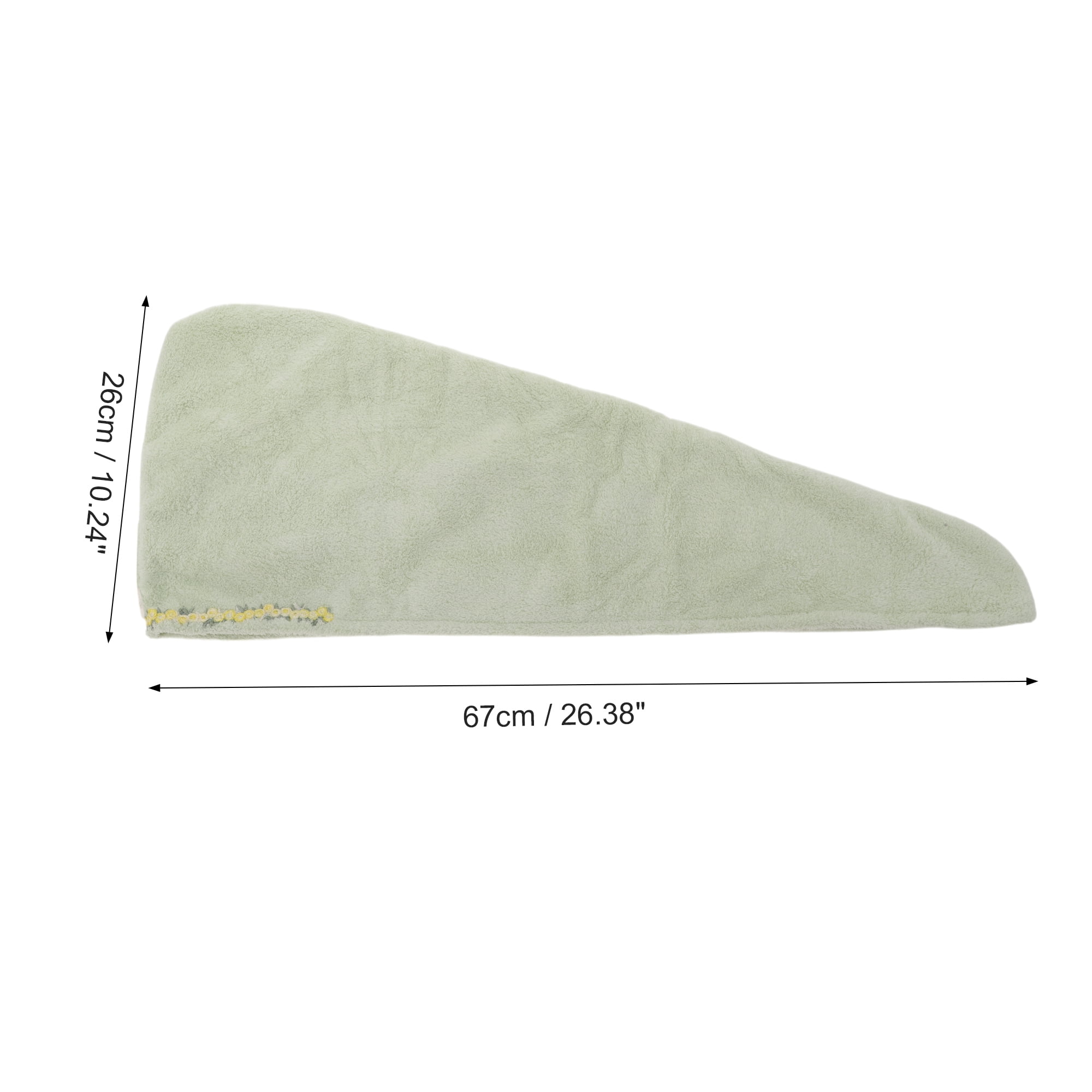 Unique Bargains 1pc Water-absorbent Floral Pattern Hair Towel 26.38"x 10.24" Green