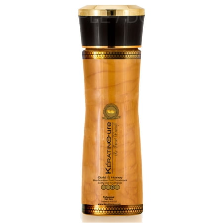 keratin cure brazilian daily use gold & honey shampoo sulfate free shampoo - best for damaged, dry, curly or frizzy hair - thickening for fine/thin hair, safe for color-treated, keratin treated 5 (The Best Thickening Shampoo)