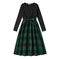thumbnail image 2 of FYMNSI Mommy and Me Christmas Dresses Long Sleeve Plaid Dress Xmas Party Mom Daughter Photoshoot Matching Outfits (Girl 3-4T), 2 of 5