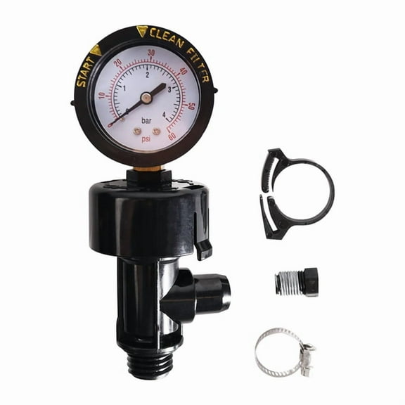 98209800 High Flow Manual Relief Valve/Air Relief Manual Valve Assembly with Pressure Gauge for Pool and Spa Filter