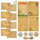 thumbnail image 5 of Un juego (12 sobres + 24 artículos de papelería + 12 pegatinas + cuerda de cáñamo de 10 M + accesorios para llaves de notas musicales) Conjunto de papelería sobre de regalo de la serie Circus Sobre de, 5 of 5