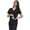 Black, variant on Scrub Top For Women Strecth Side Knit Panel Nurse Uniform 6 Pockets Uniform For Home Attedant