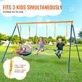 thumbnail image 4 of VEVOR Swing Sets for Backyard, 600lbs Load Capacity Swing Set, with 1 Saucer Swing Seat, 2 Belt Swing Seats, Heavy Duty A-Frame Metal Swing Stand and Adjustable Rope, Swingset Outdoor for Kids, 4 of 9