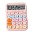 thumbnail image 1 of Calculadora Mecánica Pantalla LCD Grande Botón Redondo Grande Calculadora de Color Caramelo Adecuado para Oficina Escuela Rosa, 1 of 5