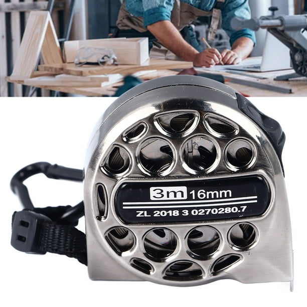 Cinta Métrica De Acero Inoxidable, Cinta Métrica Hueca Retráctil De Acero Inoxidable, Botón De Bloqueo Automático Resistente A La Oxidación De /9,8 Pies Para Carpintería