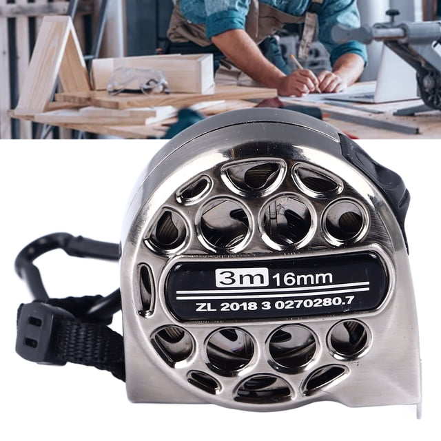 Cinta Métrica De Acero Inoxidable, Cinta Métrica Hueca Retráctil De Acero Inoxidable, Botón De Bloqueo Automático Resistente A La Oxidación De /9,8 Pies Para Carpintería