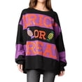 thumbnail image 3 of Sudaderas para Mujer con Lentejuelas, Bloques de Color, Cuello Redondo, Larga, Brillantes, Lindas Sudaderas. Negro XXL, 3 of 7
