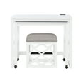 thumbnail image 6 of CoSoTower Desks and Stool Set 3Pc White Finish Rolling Desk with Casters, 2 Charging Ports Home Office Furniture, 6 of 9