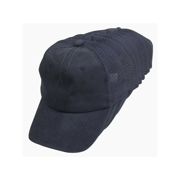 Top Headwear Wholesale Dozen Pigment Dyed Adjustable Trucker Hat, Navy