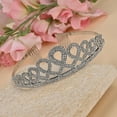 thumbnail image 2 of Crystal Drop Silvertone Tiara Women Ct 0.01 Birthday Christmas Gifts, 2 of 4