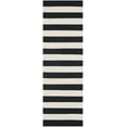 thumbnail image 4 of SAFAVIEH Montauk Saranna Striped Cotton Runner Rug, Black/Ivory, 2'3" x 7', 4 of 6