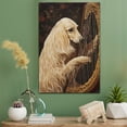 thumbnail image 2 of Afghan Hound Cute Dog Harp Stretched Canvas Size 8x12 – Retro Afghan Hound Dog Batter in Action With Harp for Themed Living Room, 2 of 5