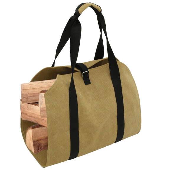 Lzvxtym Log Carrier Bag Oxford Cloth Firewood Tote Bag Waterproof Waxed Canvas Firewood Holder with Adjustable Strap Large Capacity Fireplace Log Storage Hand Bag