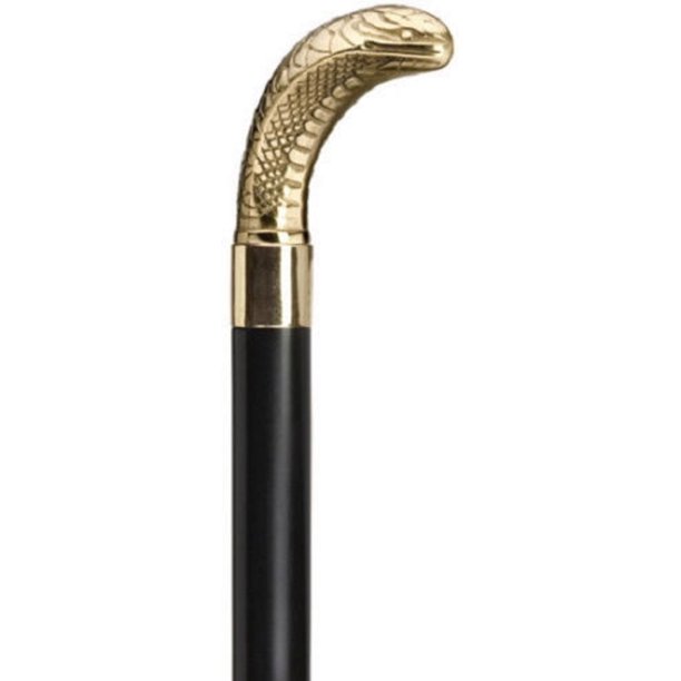 Harvy Canes King Cobra Walking Cane 36" Brass/Black Walmart