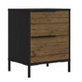 thumbnail image 2 of The Urban Port Wood and Metal Office Accent Storage Cabinet with 2 Drawers, Black and Brown, 2 of 9