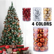 34pcs 4cm Christmas Tree Decor Ball Bauble Gold Silver Plastic Hanging Ball Ornaments Decorations for Home New Year