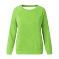 thumbnail image 4 of QUYUON Women Graphic Sweatshirts Discount Women's Novelty Sweatshirts Polyester Long Sleeve Crew Neck Solid Color Blouse Tops Style S-2098 Breathable Plus Size Shirts Snug Fit Shirts Green S, 4 of 4