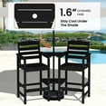 thumbnail image 3 of SERWALL Tall Adirondack Chairs Set of 2 with Connecting Table, HDPE Adirondack Outdoor Barstools, Black, 3 of 7