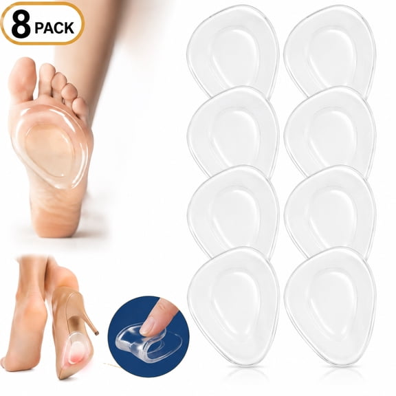 Metatarsal Pads Ball of Foot Cushions 8 Pack Gel Ball Feet Pads Mortons Neuroma Callus Foot Pain Relief Bunion Forefoot Support for Women Men