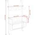 thumbnail image 2 of BTY Over The Door Towel Rack for Bathroom - 4-Tier Organizer with Hooks & Storage Basket, Space-Saving Door Hanger for Bath, Bedroom - White, 2 of 7