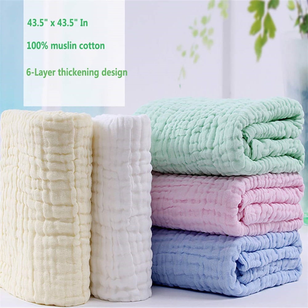 Zsedrut Newborn Towel Baby Muslin Washcloths,9.8x9.8 Inches,5 Pack Soft Natural Cotton Gauze for Toddler Delicate Skin Colorful 